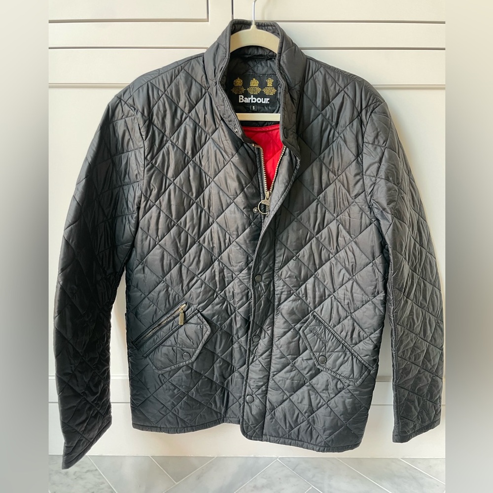Men’s Barbour Quilted Jacket; Black; Size Small; Excellent Condition